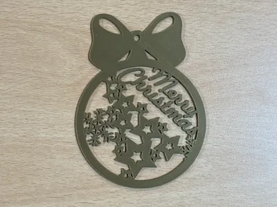 Christmas bauble with Merry Christmas lettering