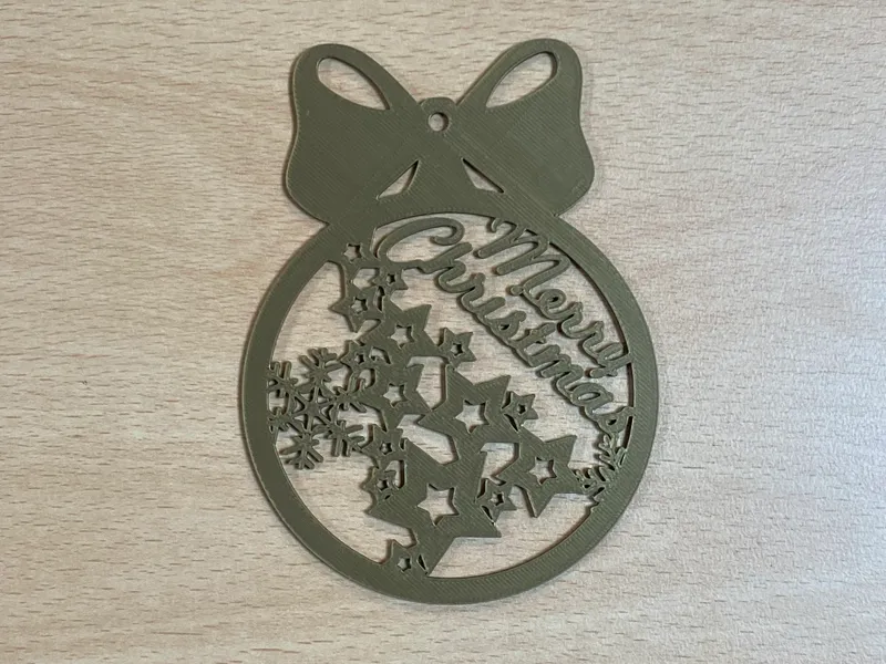 Weihnachskugel mit Merry Christmas Schriftzug