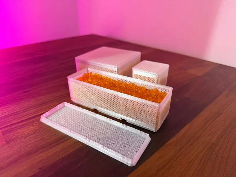 Gridfinity Dessicant Box Multiple Sizes with Lid