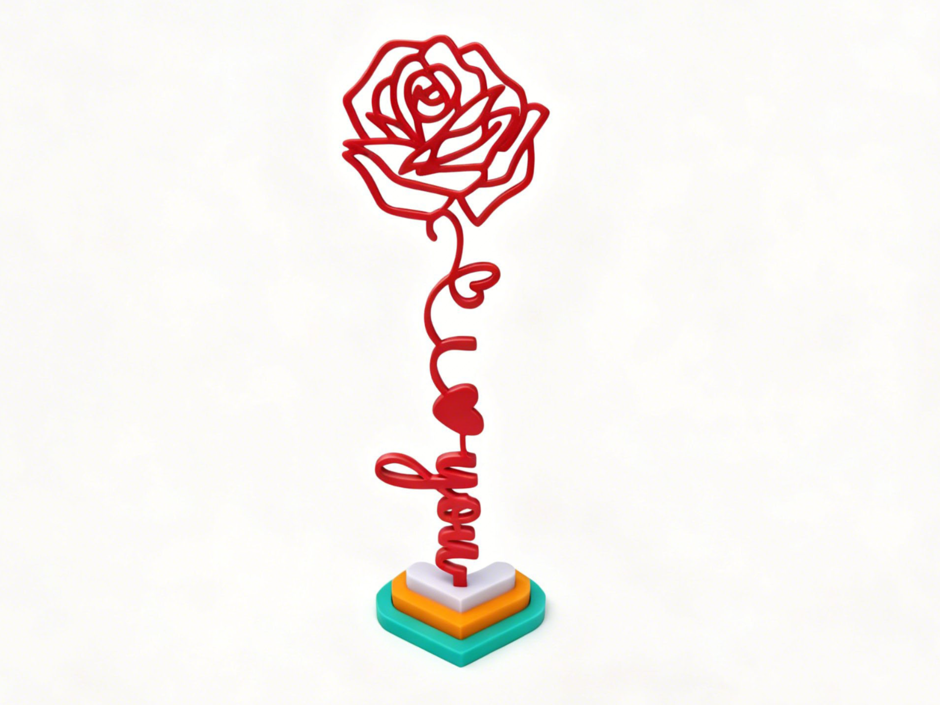 创意礼物玫瑰花 i love you 摆件