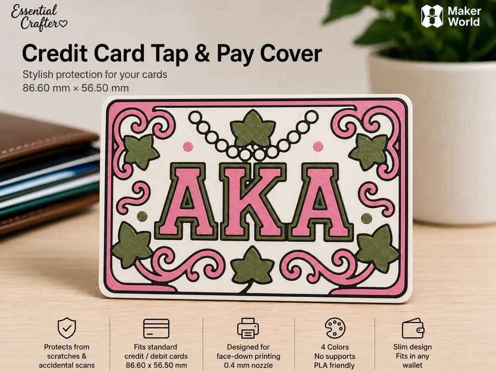 AKA Credit Card Cover - Free 3D Print Model - MakerWorld