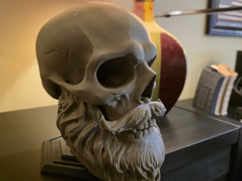 Skull with Beard and Stand