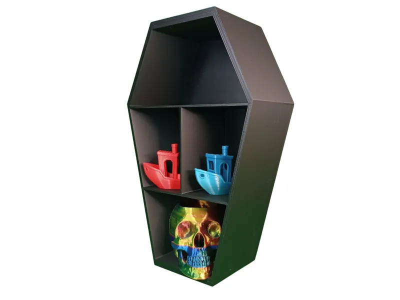 Coffin-Shaped 3D Printed Shelf | Gothic Home Décor