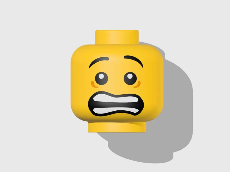 Mega Minifigure Head Man Scared Face
