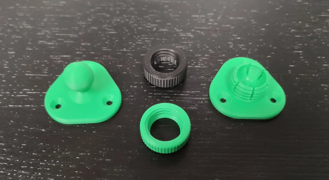 Snap-fit ball joint with locking nut view 4