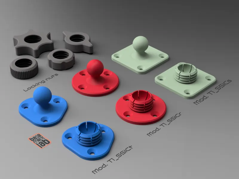 Snap-fit ball joint with locking nut 