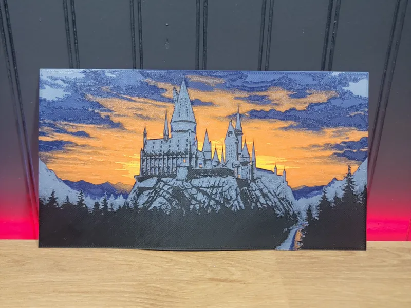 Hogwarts Castle Sunset Hueforge