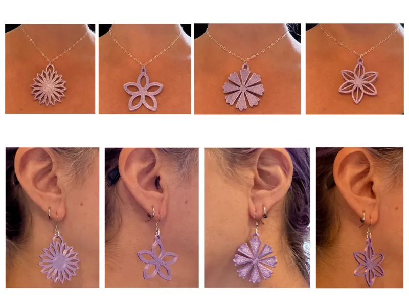 Abstract Floral Earrings / Necklaces - 4 Designs