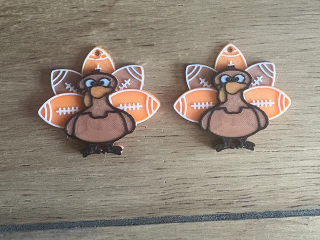 Thanksgiving Football Turkey Earrings