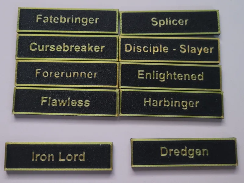 Destiny 2 Seals - Magnetic Nameplates (editable)