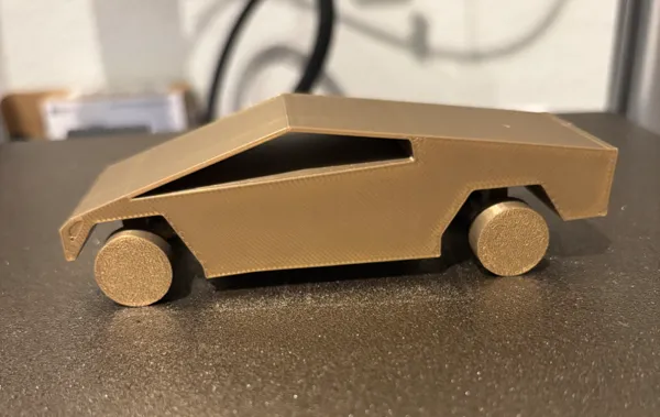 Cybertruck low poly à roues mobiles