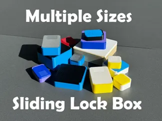 Boxes with sliding locking Lid - Multiple Sizes