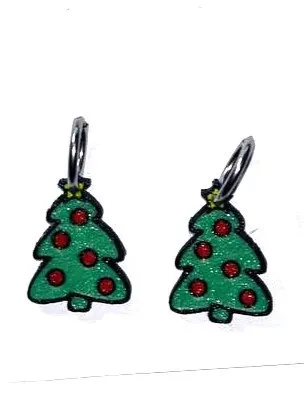 Christmas tree earrings view 3
