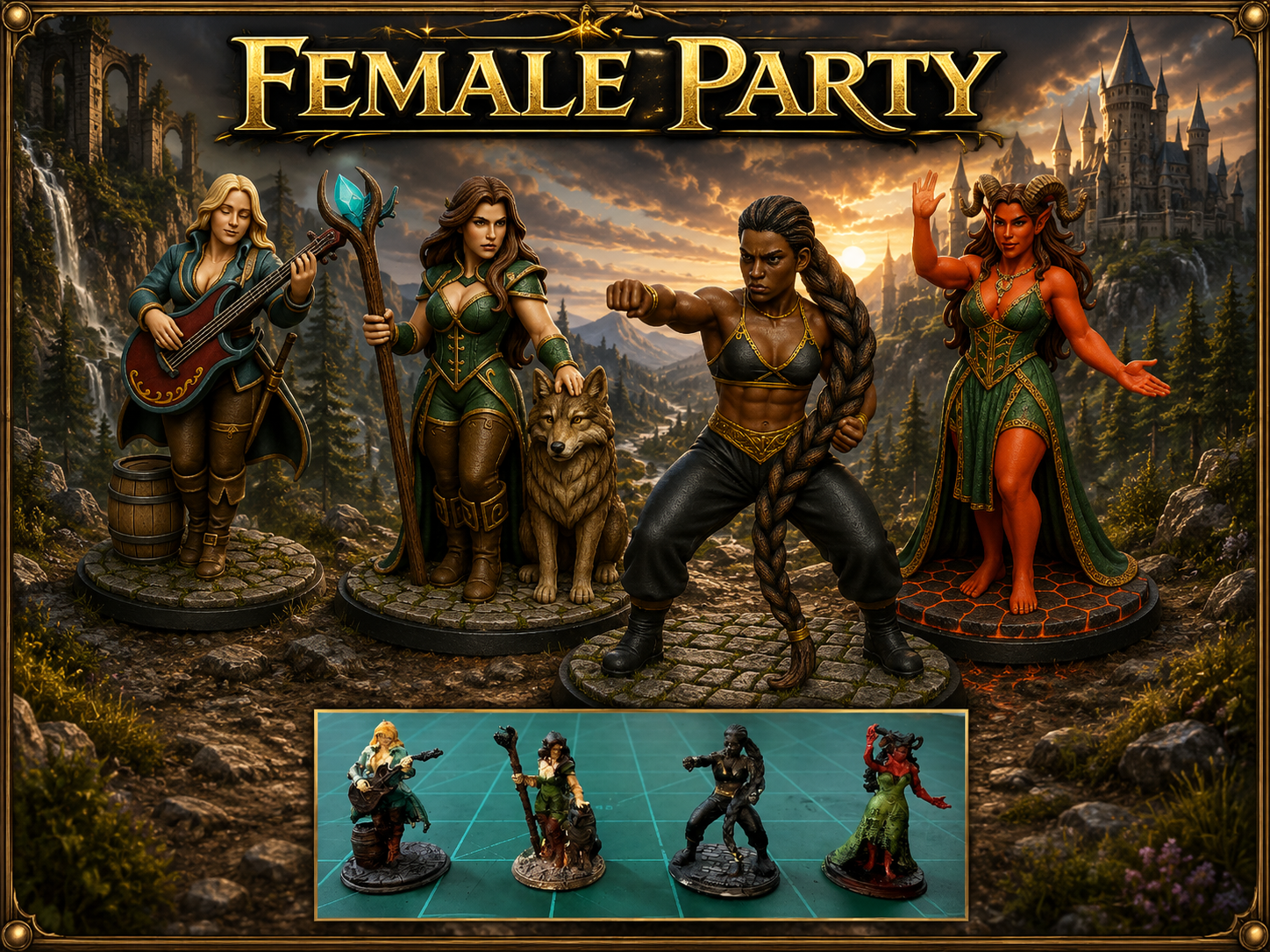 Female Party: DnD D&D Pathfinder Mini