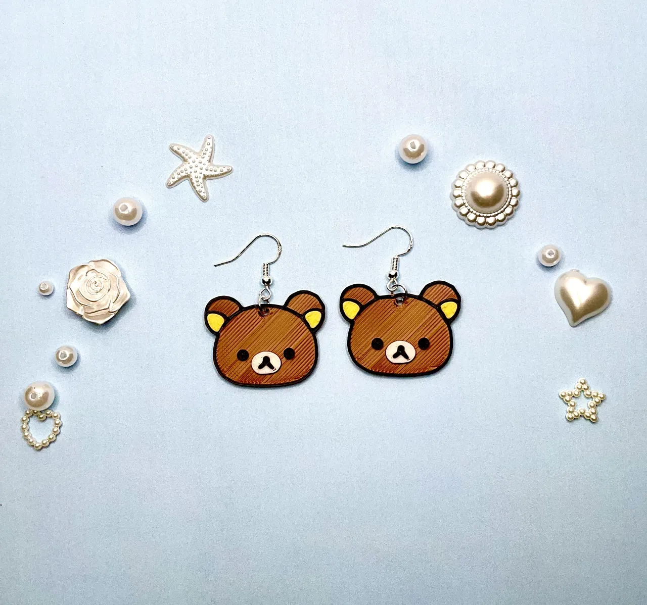 Rilakkuma-Inspired Chubby Bear Earrings - Kawaii view 2