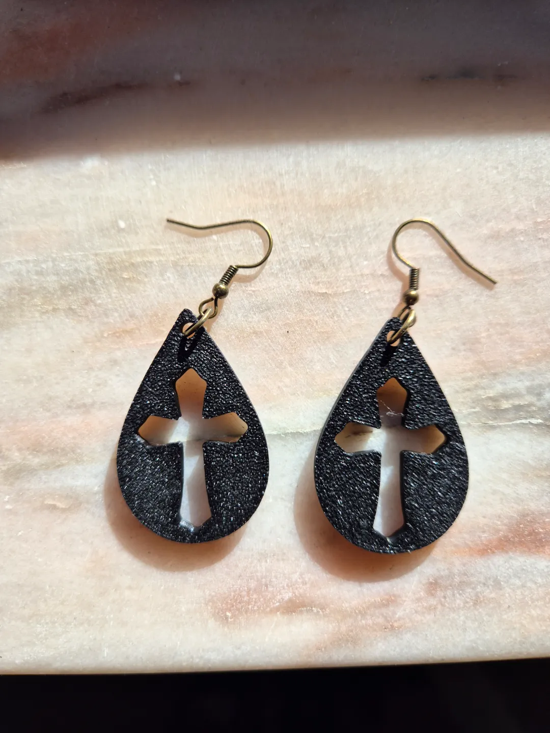 Halloween Cross Tear Drop Earrings view 2