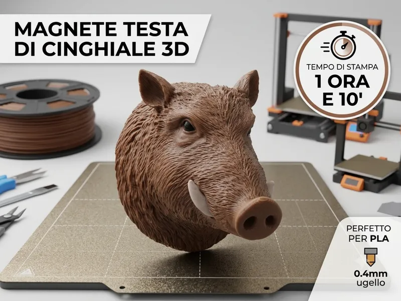 REALISTIC WILD BOAR HEAD 3D MAGNET 