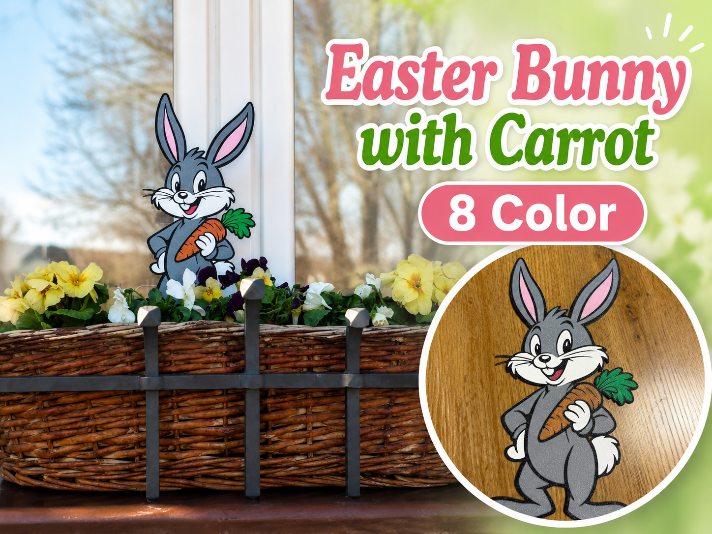 Easter Bunny with Carrot – 8 Color