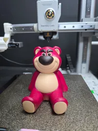 0.2mm layer, 2 walls, 10% infill Fuzzy Skin on bright pink