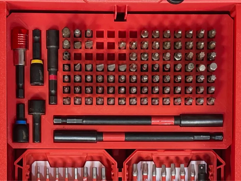 Bit organizer for Milwaukee 2+1 Packout
