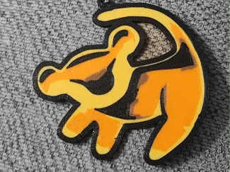 Simba Cave Drawing - Lion King Keychain
