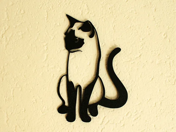 Silhouette murale de chat minimaliste