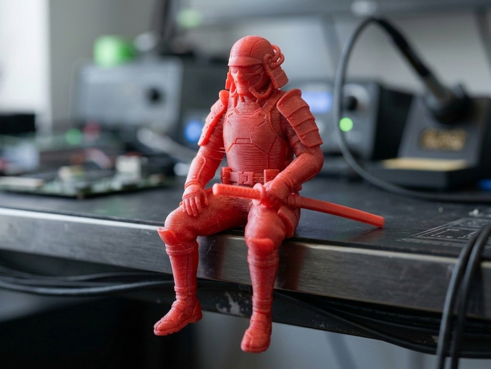 Ronin Sitting Cyberpunk Samurai Desk Buddy Shelf