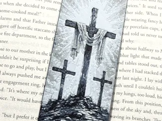 Three Crosses Christian Bookmark | 4 Color