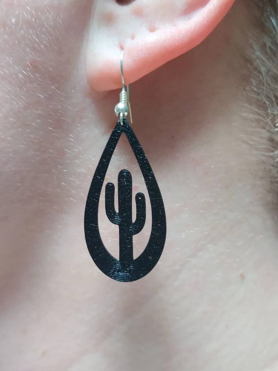Cactus Tear Drop Earrings view 4