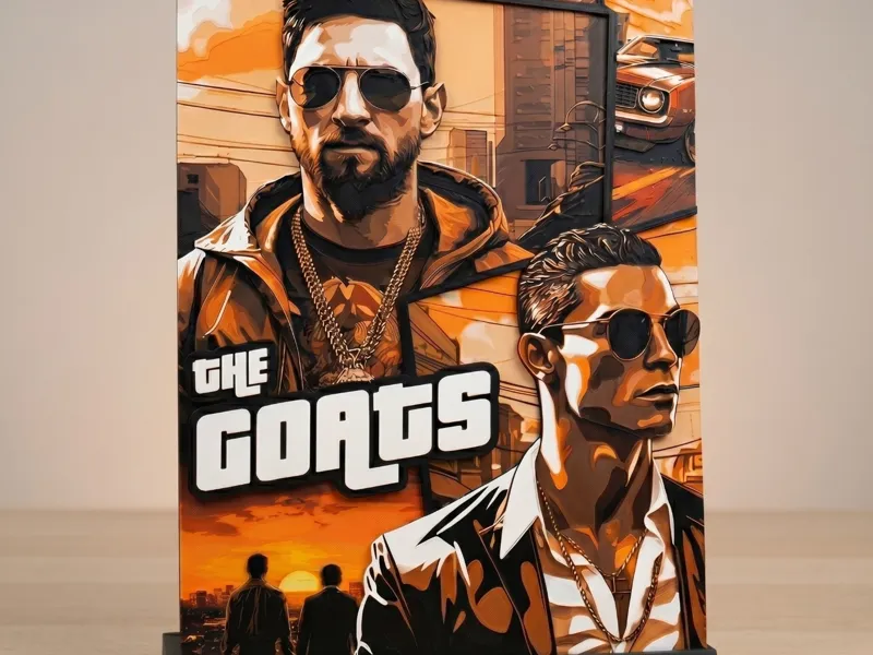 "THE GOATS" – Messi & Ronaldo Fan Art Panel