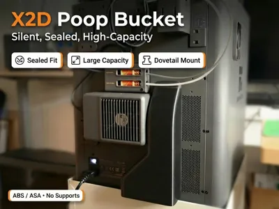 X2D/P2S Poop Bucket - UPDATED