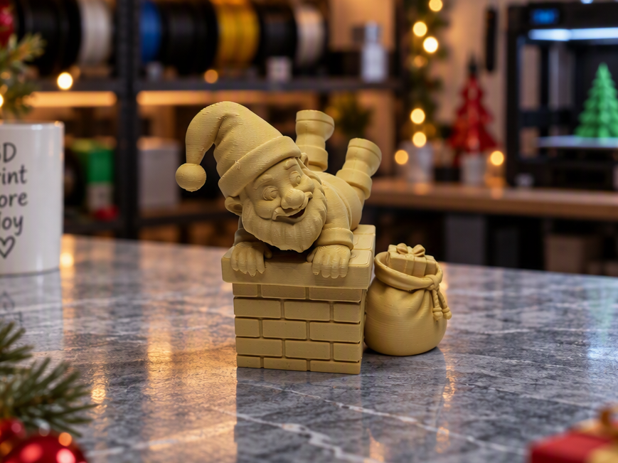 Kaminwichtel mit Geschenksack auf Abwegen 3D model