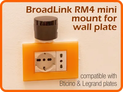 Broadlink RM4 Mini support on wall plate