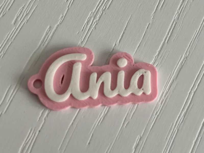 Ania - 3d printed name keychain personalized 