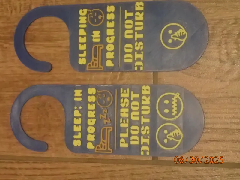 SLEEP IN PROGRESS sign