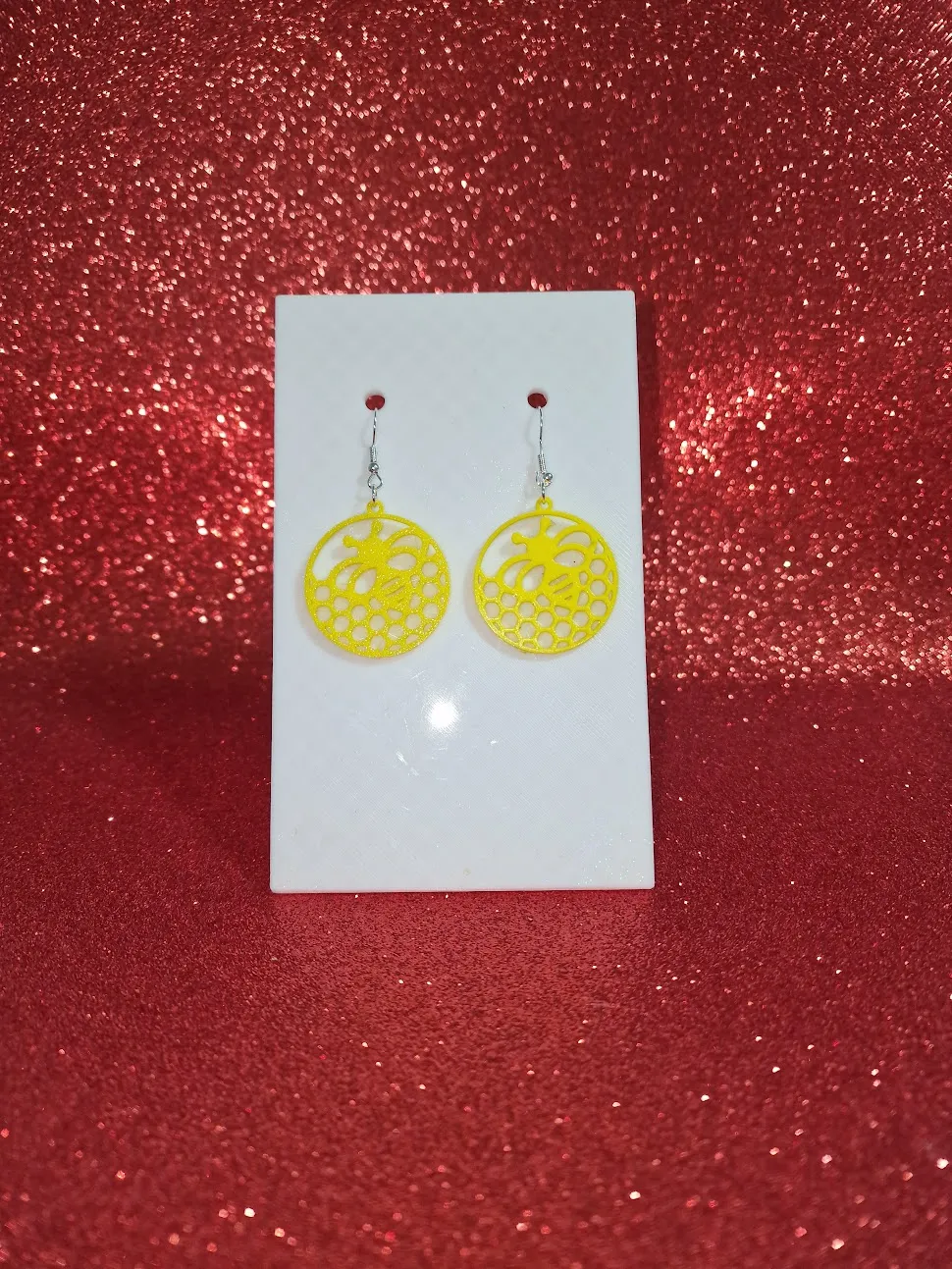 Honey bee earrings view 2