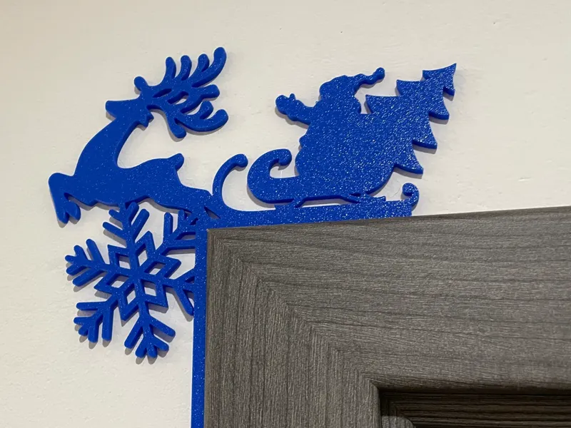 Christmas Door Trim -  Santa Sleigh