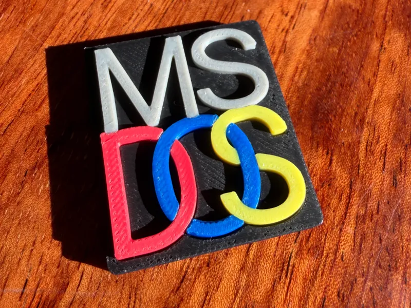 Vintage MS-DOS Logo Sign | Retro PC Décor