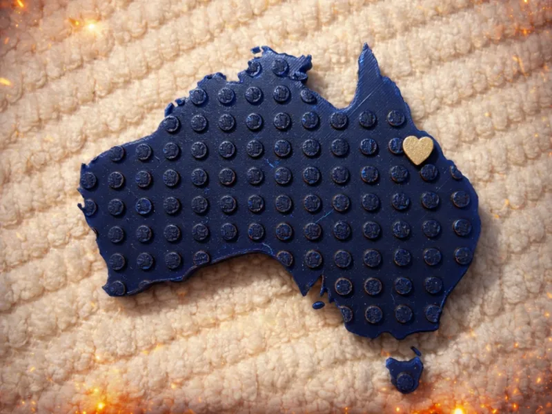 Australia Brick magnet with movable heart