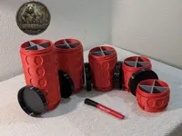 BearToad 5 sizes of Packout Jars v2 w/ Lids and Dividers