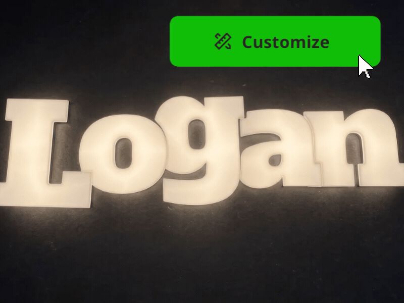Neon Sign Maker Parametric  (up to 16 Letters)