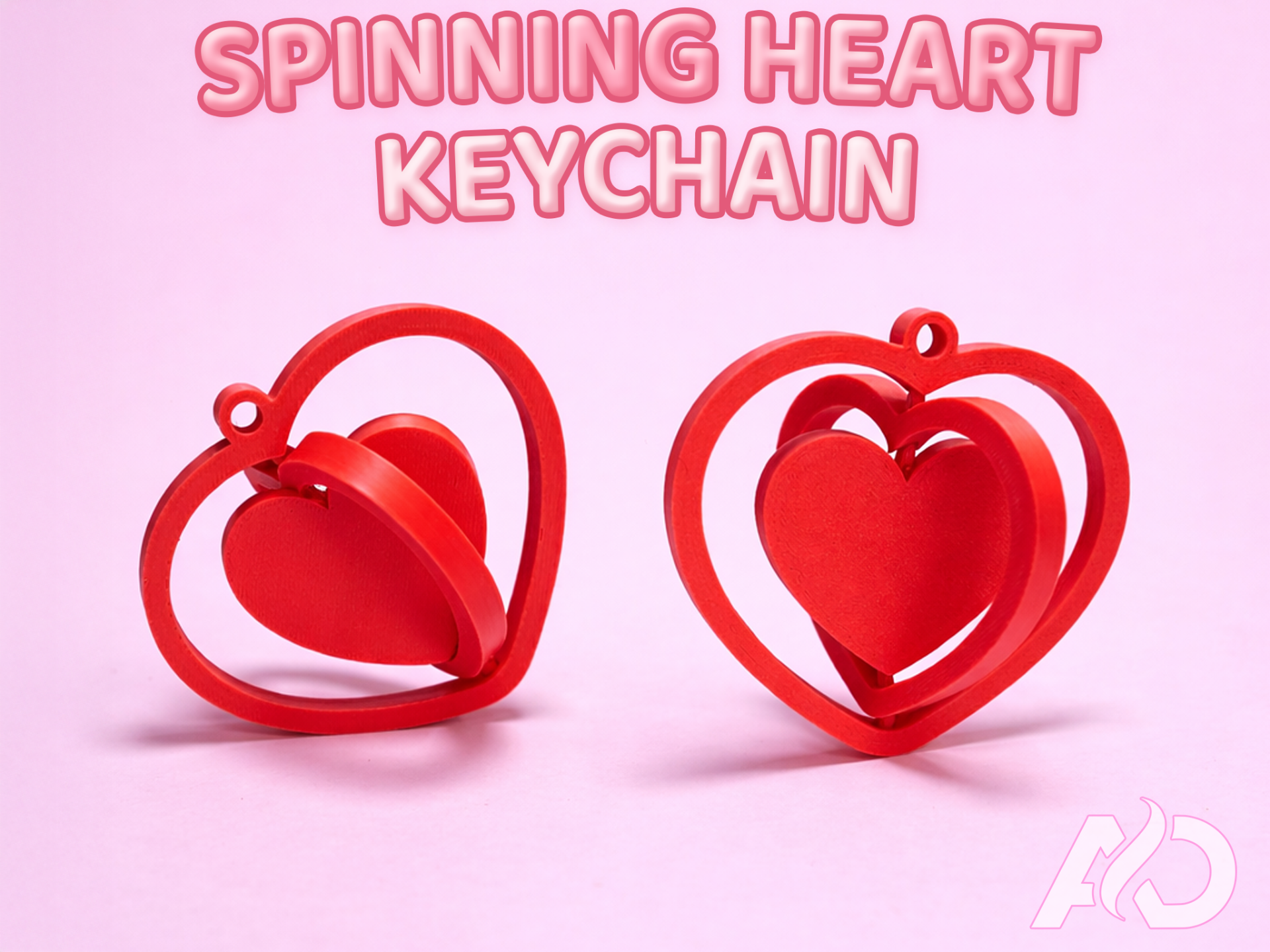 SPINNING HEART KEYCHAIN