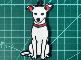 Seated dog keychain