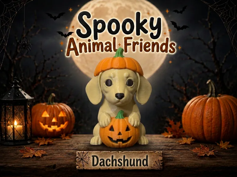 Dachshund Pumpkin Spooky Animal Friends