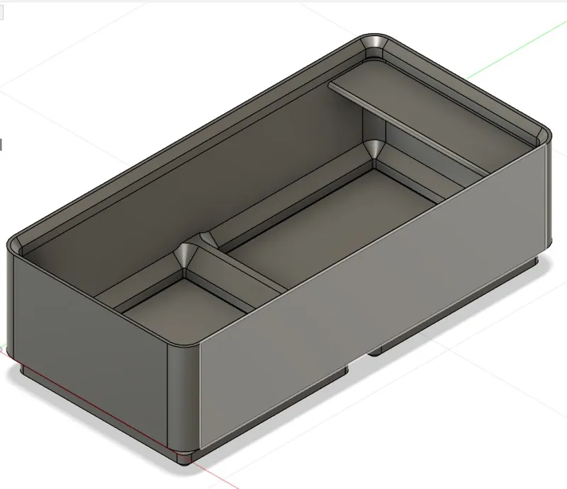 Gridfinity 2x1x3 shelled, lite, stackable, with scoop and label 