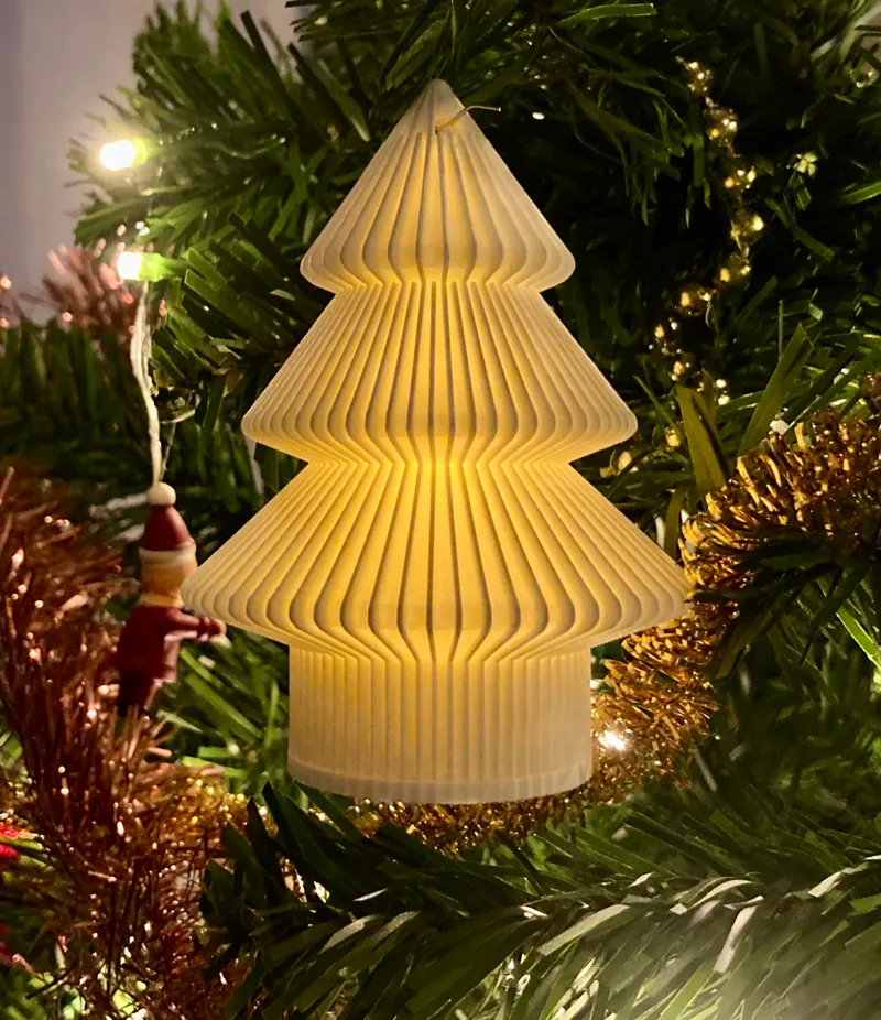 Ribbed Christmas Tree Lamp - Tea Light