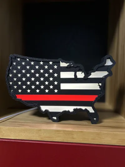 Thin Line Layered USA Flag by CRAFT JACKALL MakerWorld: Download Free ...