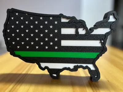 Thin Line Layered USA Flag