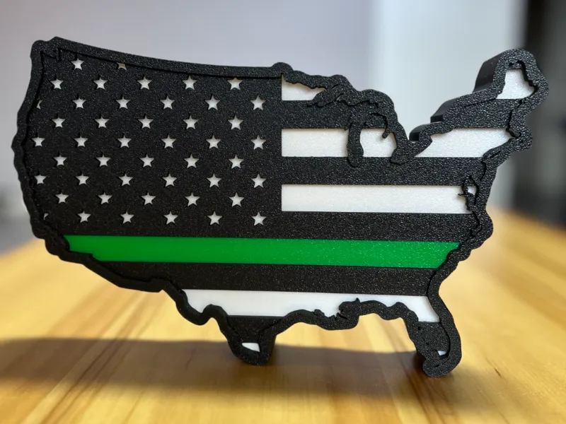 Thin Line Layered USA Flag
