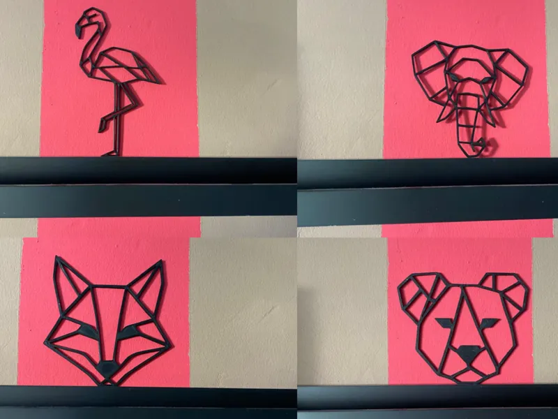 Low-Poly Animal – Flamingo, Elephant, Fox & Dog
